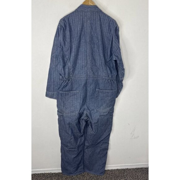 Vintage Big Mac Denim Coveralls Men 44 Made in USA Workwear Mechanic Suit - Picture 6 of 9